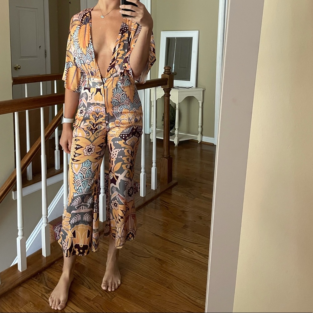 Lenni the Label satin print jumpsuit